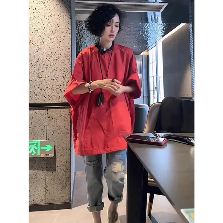 韩版百搭宽松大码纯色圆领T恤2025夏季新款时尚休闲中长款上衣潮