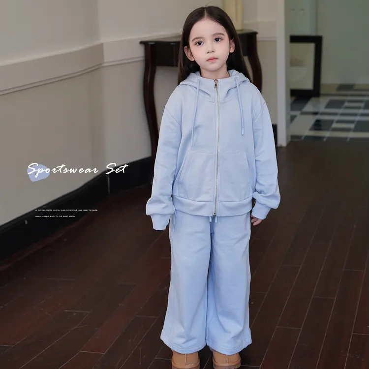 AnnieGirl秋季新款女童韩版休闲套装宝宝连帽卫衣外套卫裤2025秋