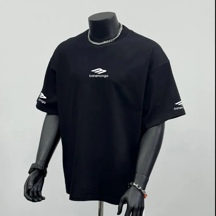 奥特莱斯~剪标清仓大码2~300斤纯棉2025新款潮牌宽男短袖印花T恤