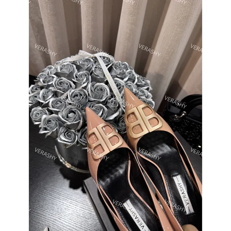 裸色高跟鞋女2025新款双B扣职业10cm气质性感御姐尖头细跟单鞋