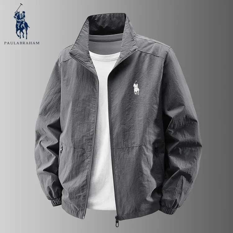 保罗欺麦欧男士夹克外套春秋季韩版时尚休闲运动风衣薄款男装夹克