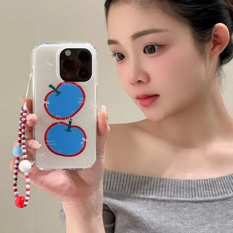 IMD蓝色苹果适用苹果16/15/14可爱手机壳13PRO卡通12/11创意7P/8P