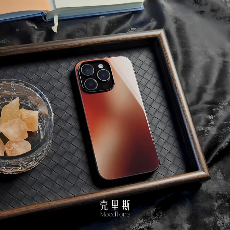 「丹杉叠褐」适用于苹果17promax/17pro高级感玻璃小众手机壳17air