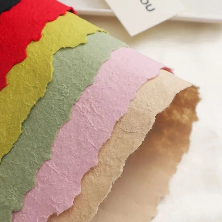 七夕新款纯手工手撕东巴纸加厚艺术纸鲜花花束包花纸花艺礼物材料