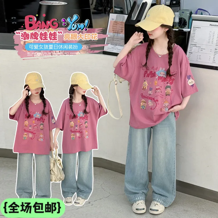 夏季女童t恤高档短袖夏装童装洋气套装休闲小女孩洋气韩范衣服潮