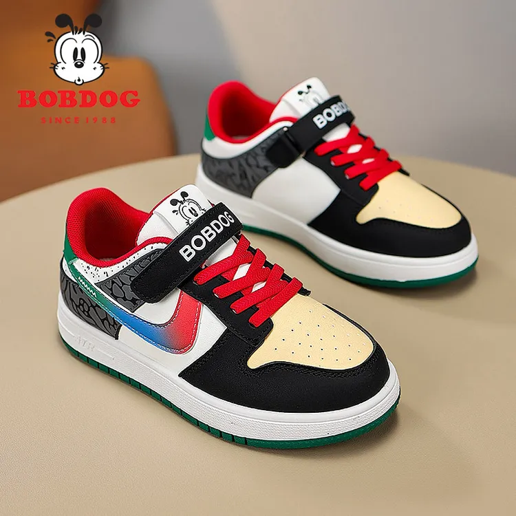 Bobdog/巴布豆男童AJ低帮板鞋儿童百搭休闲鞋女童鞋子软底防滑
