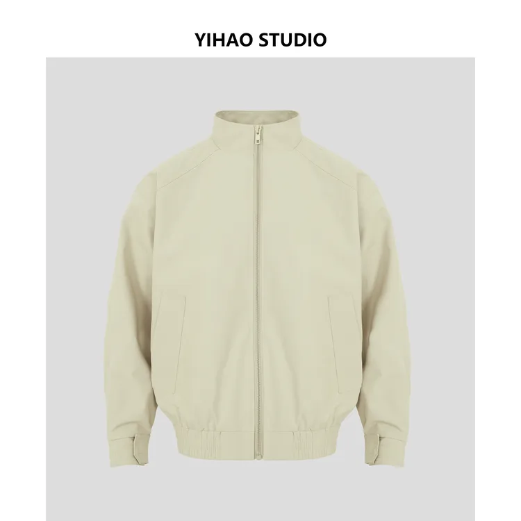 YIHAO STUDIO秋季男款休闲夹克时尚百搭宽松立领短款外套