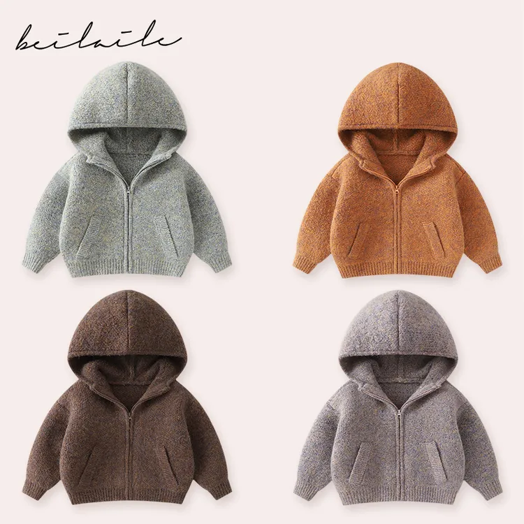 【连帽开衫毛衣 小洛洛妈咪】男童女宝宝春装春季毛衣外套打底衫I30