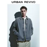 【HOT】UR2025秋季新款男装复古棉质宽松牛仔外套UMM850069