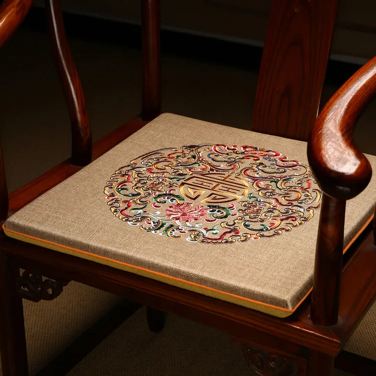 富贵吉祥《椅垫》中式红木坐垫椅垫屁垫圈椅椅垫实木防滑通用茶椅垫