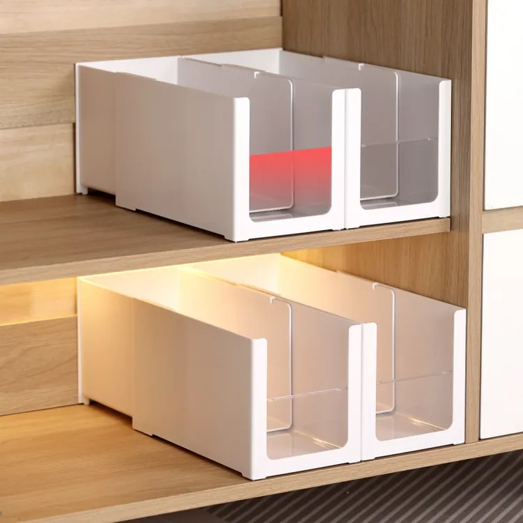 米木日式橱柜收纳盒前U形开口分类收纳篮直角设计并排储存省空间