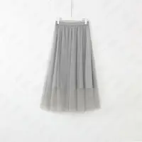 几里与麻【梦中情裙】松紧腰网纱百褶半身裙 裙长88 2060554