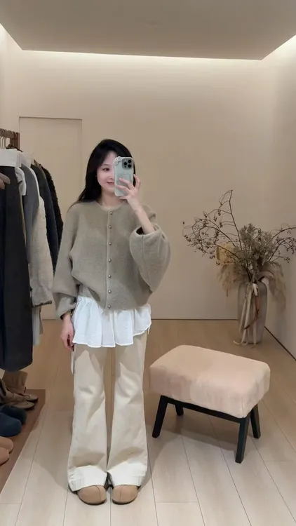 2025秋冬新款韩系穿搭慵懒风打底衫毛衣外套搭配休闲裤气质三件套