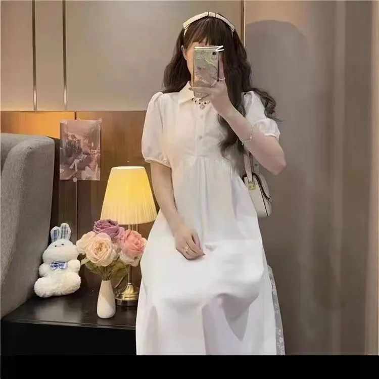 夏季新款法式初恋甜美泡泡袖超仙白色连衣裙女学院风初恋裙子其他