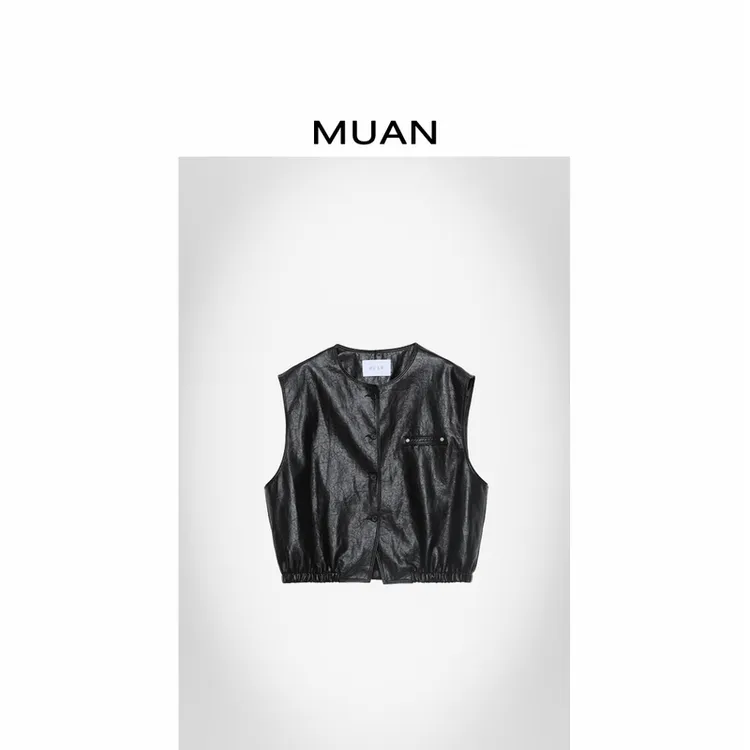 木岸MUAN：《摩洛哥马甲》定制100PU简约宽松马甲上衣CQ-MJ-F8372