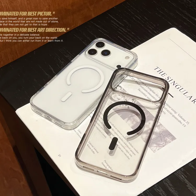 适用苹果17手机壳iPhone17promax男女简约pro保护套透明磁吸硬壳
