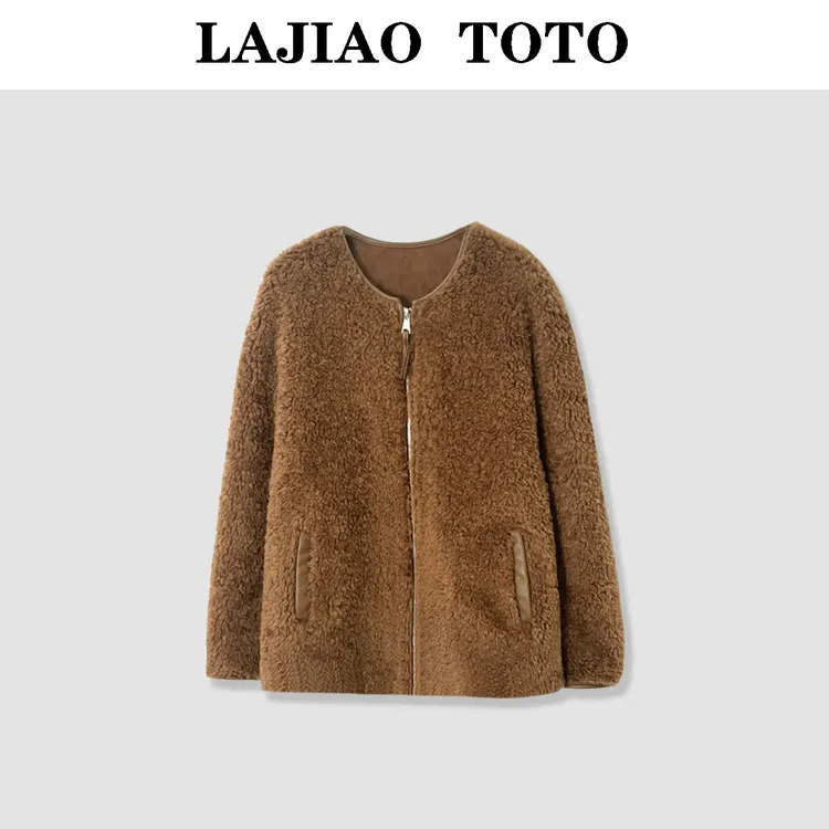 辣椒姐【驼暖一冬】羊毛高级感舒适休闲短款冬季女士毛呢外套#LJ235