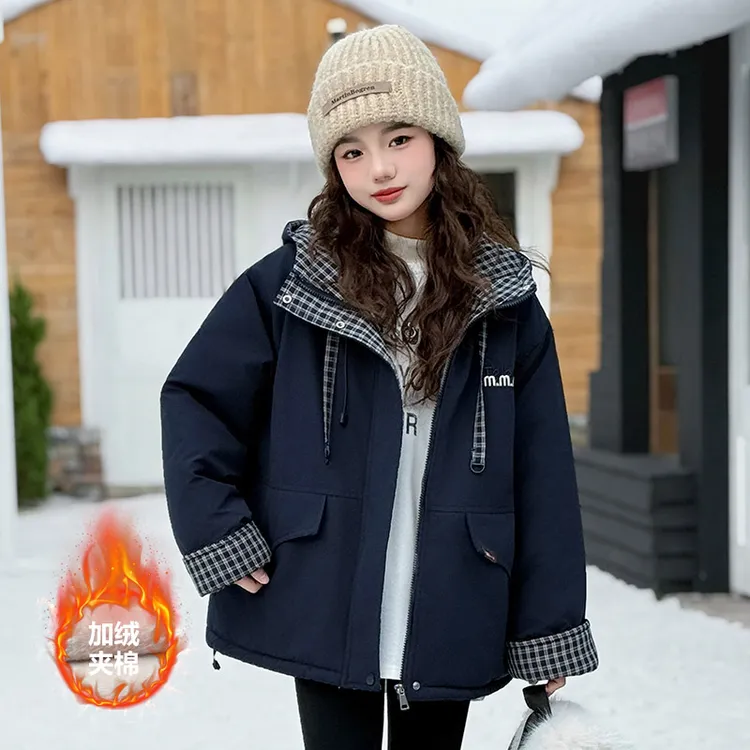 女童超好看加绒棉服冬季2025新款儿童棉衣外套冬装女孩加厚派克服