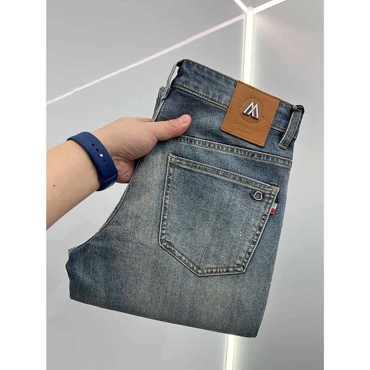 吉伦略索夏秋高端潮流欧货男士弹力牛仔裤百搭修身小脚直筒长裤子