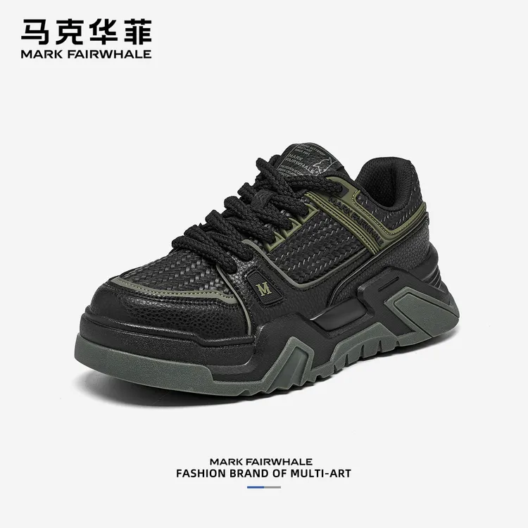 马克华菲男鞋2025新款百搭潮流男士运动鞋子厚底增高休闲板鞋男款