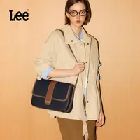 Lee【咖啡系列】25款旋扣邮差包斜挎款印花单根单肩包横款车缝线