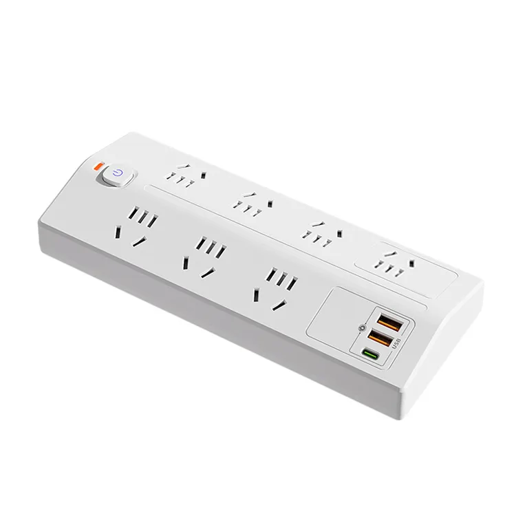 M家智能梯形多功能USB扩展器位插电源20W接线板快充斜面插排插座