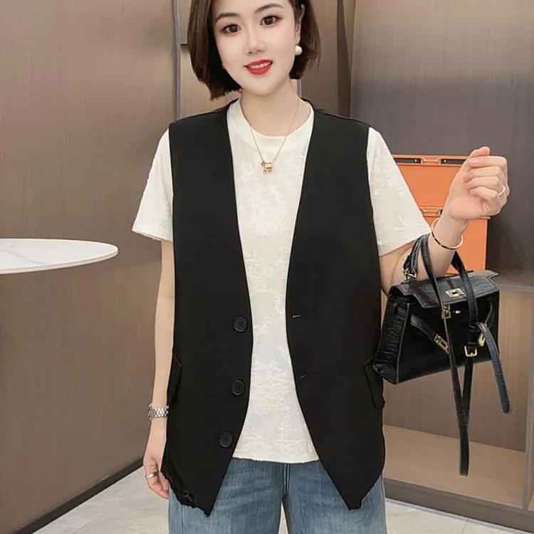 韩系蕾丝减龄高级感别致马夹女2025夏季气质百搭小众设计感上衣潮