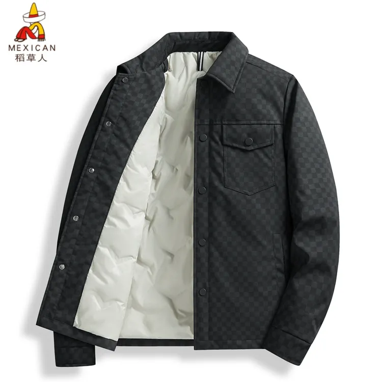 稻草人羽绒服爆款2025冬季新款潮流男士休闲翻领抗寒保暖爸爸羽绒