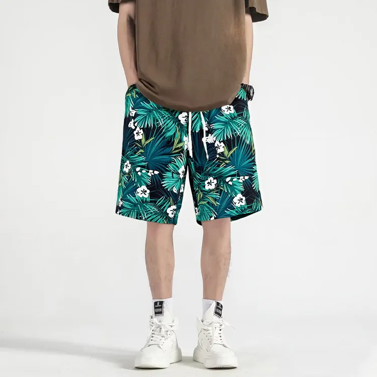 新款速干冰丝休闲五分裤爆款2025高档潮牌大码男裤夏季薄款沙滩裤