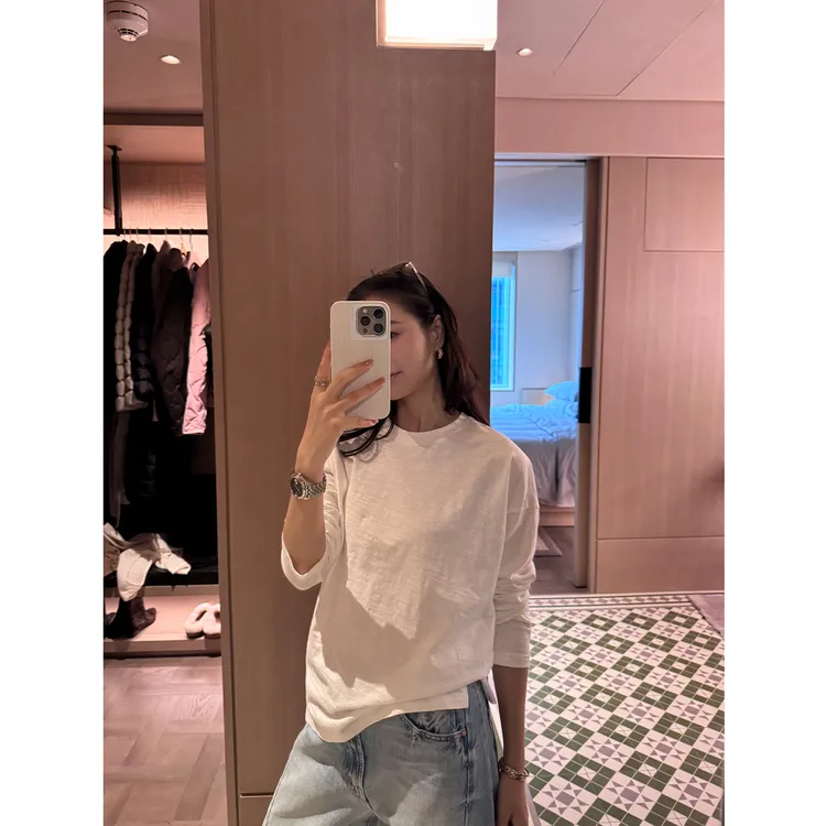 KEEP KAPU靠谱【胶囊系列】重磅竹节棉双版本休闲长袖T恤女KP253609