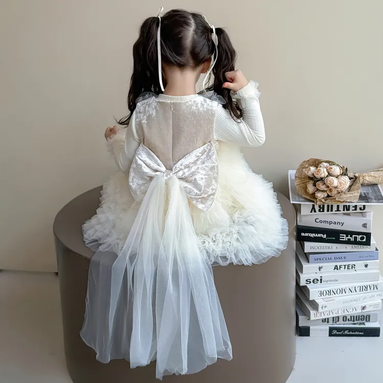 女童连衣裙春秋2026新款韩版礼服宝宝蛋糕裙洋气纱裙儿童公主裙子