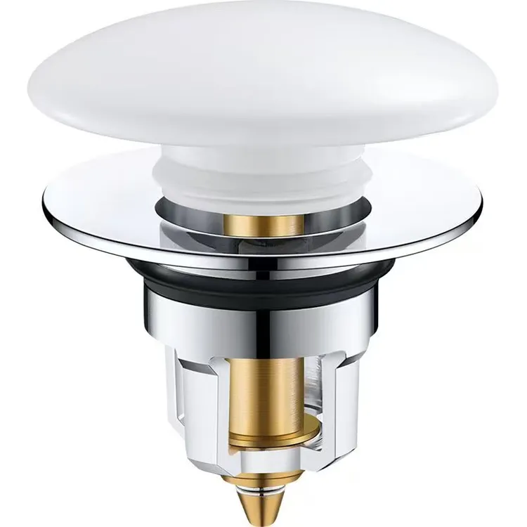 洗脸盆陶瓷弹跳下水芯全铜材质铜芯按压器通用面盆下水弹跳芯加厚