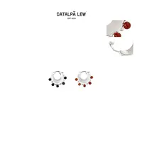 CatalpaLew 925银树脂耳饰 「环」墟生美学环形串珠耳环#C40143