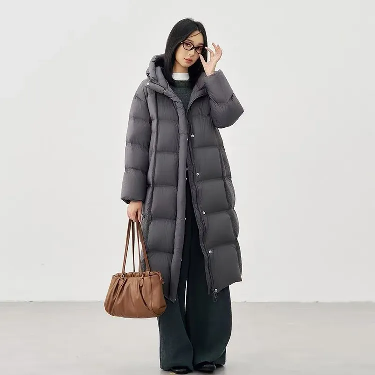 欧货时尚女2025冬中长款宽松加厚大高货95白鹅绒泡芙面包服外套