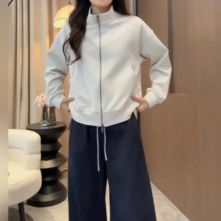 超火减龄欧货立领拉链卫衣外套大码女装秋冬巨好看夹克开衫上衣潮