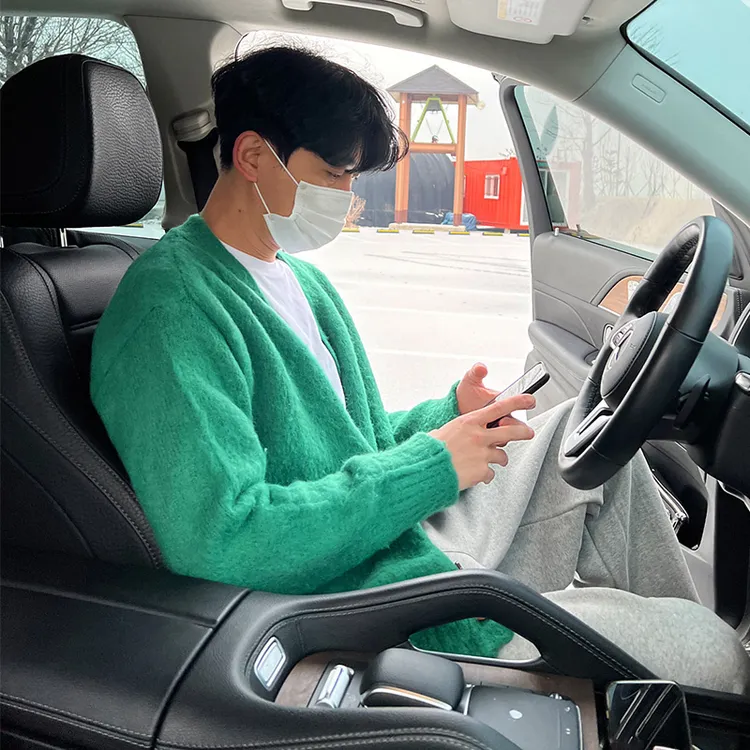 V领毛衣男长袖宽松休闲韩版慵懒风上衣单排扣纯色针织开衫外套潮