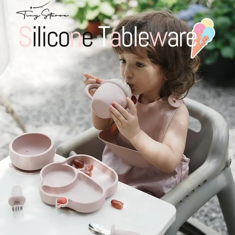 冰淇淋宝宝婴幼儿童餐具辅食碗盘开荤礼物周岁生日礼盒