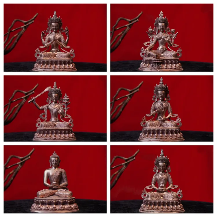 铜福铜艺15CM佛像紫铜手办上档次客厅创意摆件