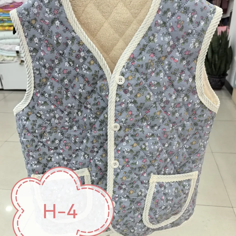 韩式抗寒小碎花绒马甲