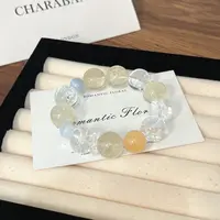 X1257[你的名字 ]白水碎冰冰黄水晶手链高端轻奢手串多样性发一