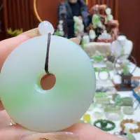 和田玉（翠青玉）平安扣未镶嵌