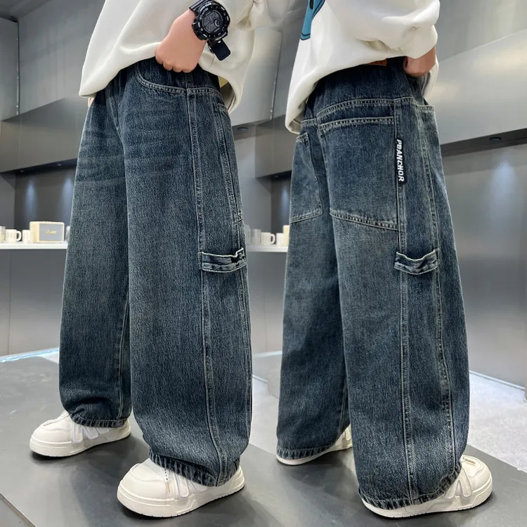 男童牛仔裤春秋宽松2025中大童休闲韩版长裤洋气儿童裤子洋气百搭