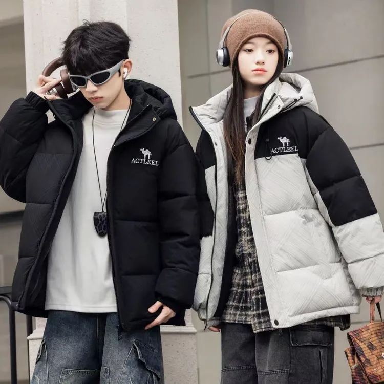 【实体品质】男童青少年冬季字母连帽派克棉服休闲加厚保暖912