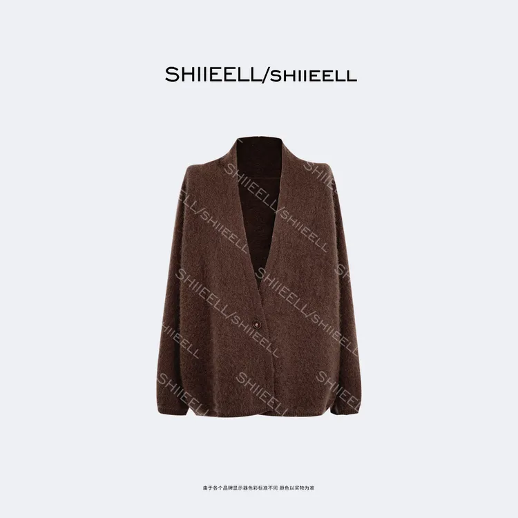 SHIIEELL【暖绒】秋冬复古宽松毛针织衫女秋新款百搭开衫毛衫Z5707