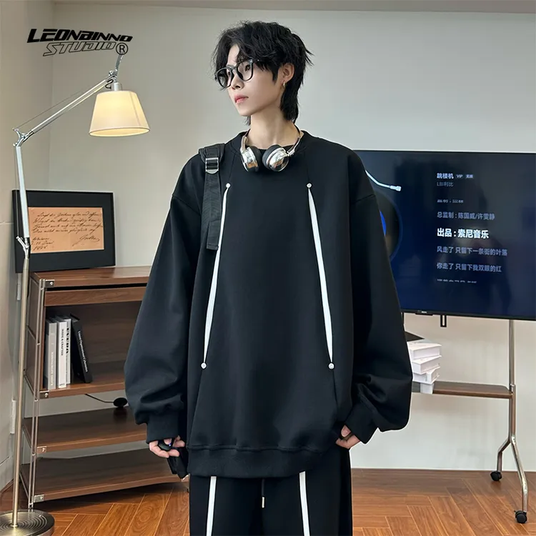 【现货现发曼巴棉结构铆钉】秋季潮男情侣百搭宽松休闲卫衣套装