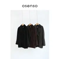 OSENSO"战袍短奏"冬季时尚气质经典苏力羊驼毛中长款大衣DY250728