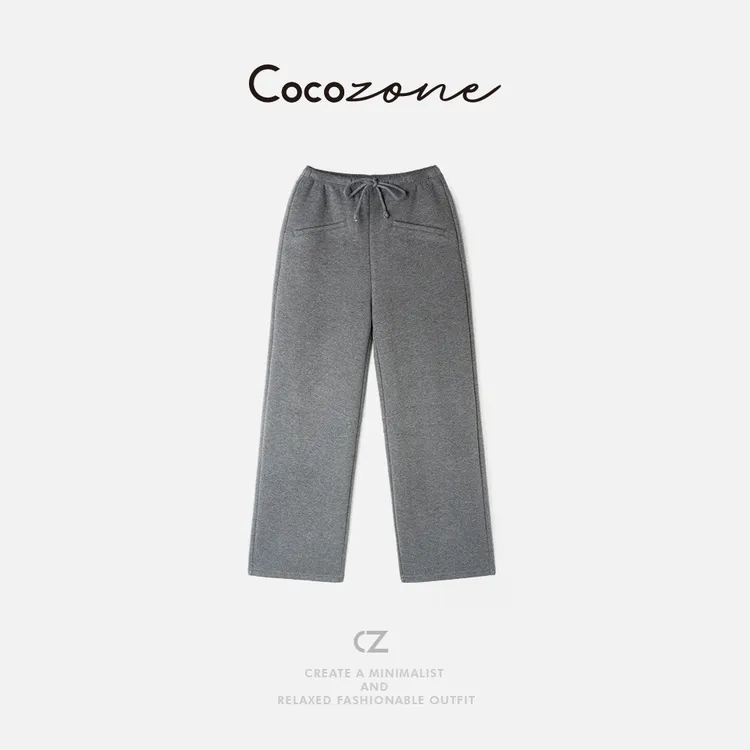 COCO ZONE刘一一 "高定裤“设计感简约通勤风直筒裤CC1D2367
