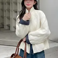 二棉格子耐磨女长袖宽松型厚款短外套外套冬季秋冬网红