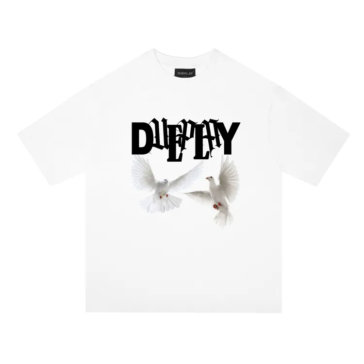 DUEPLAY郑恺重磅纯棉短袖男t恤宽松休闲男生衣服设计师高级感男装