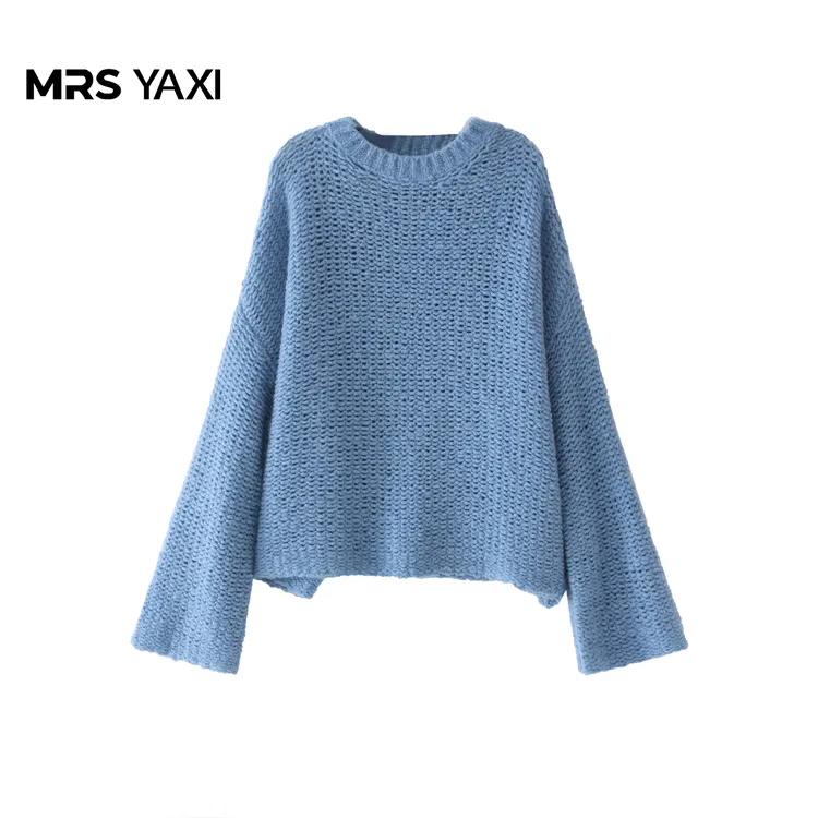 Mrsyaxi真丝山羊绒圆领慵懒康赛妮针织毛衣YX5082802
